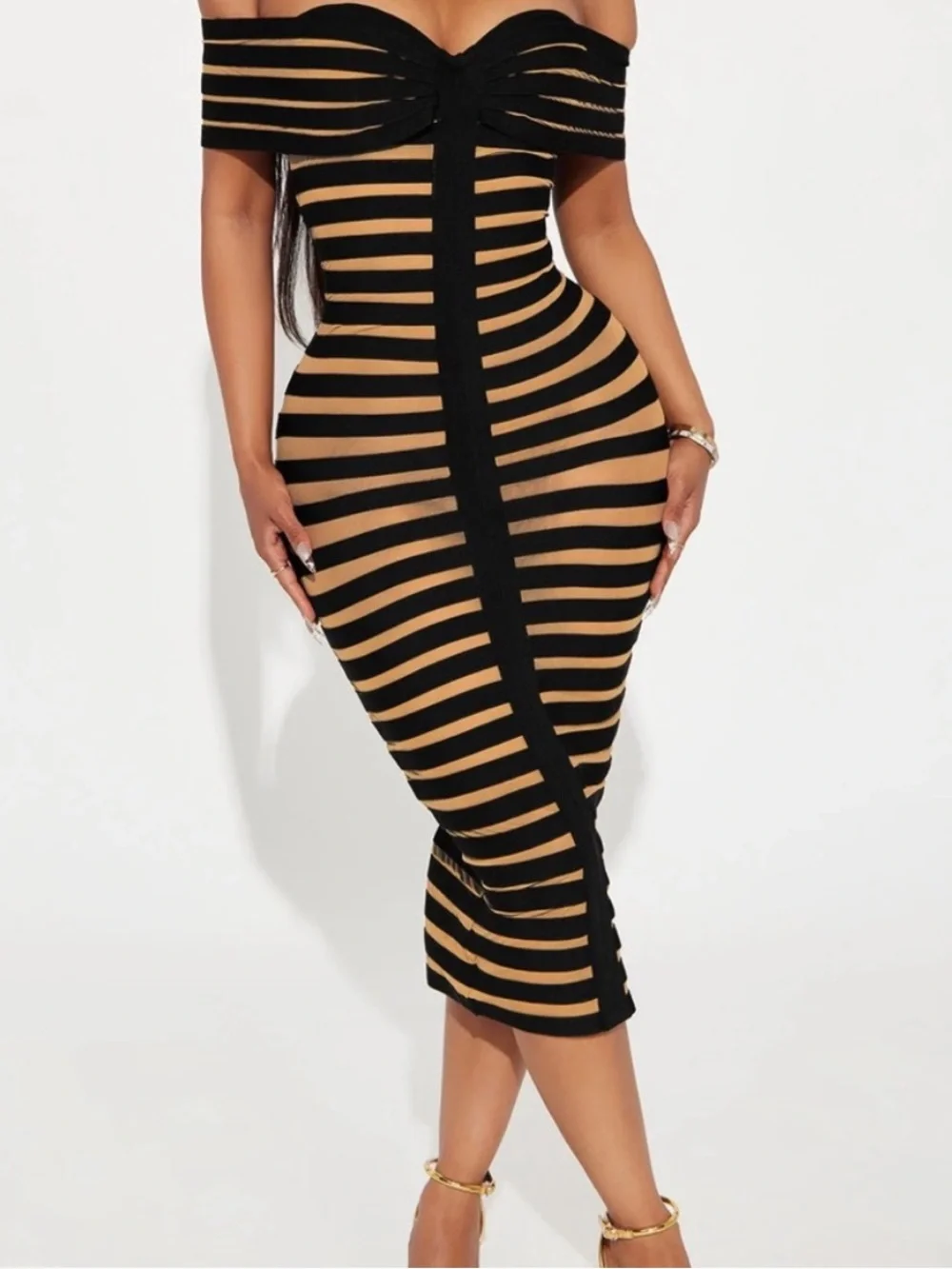 bodycon midi dress fashion nova Shoulder Midi Dress Fashion Nova Curve White Dresses Fashion Nova White Stretchy Off The Shoulder